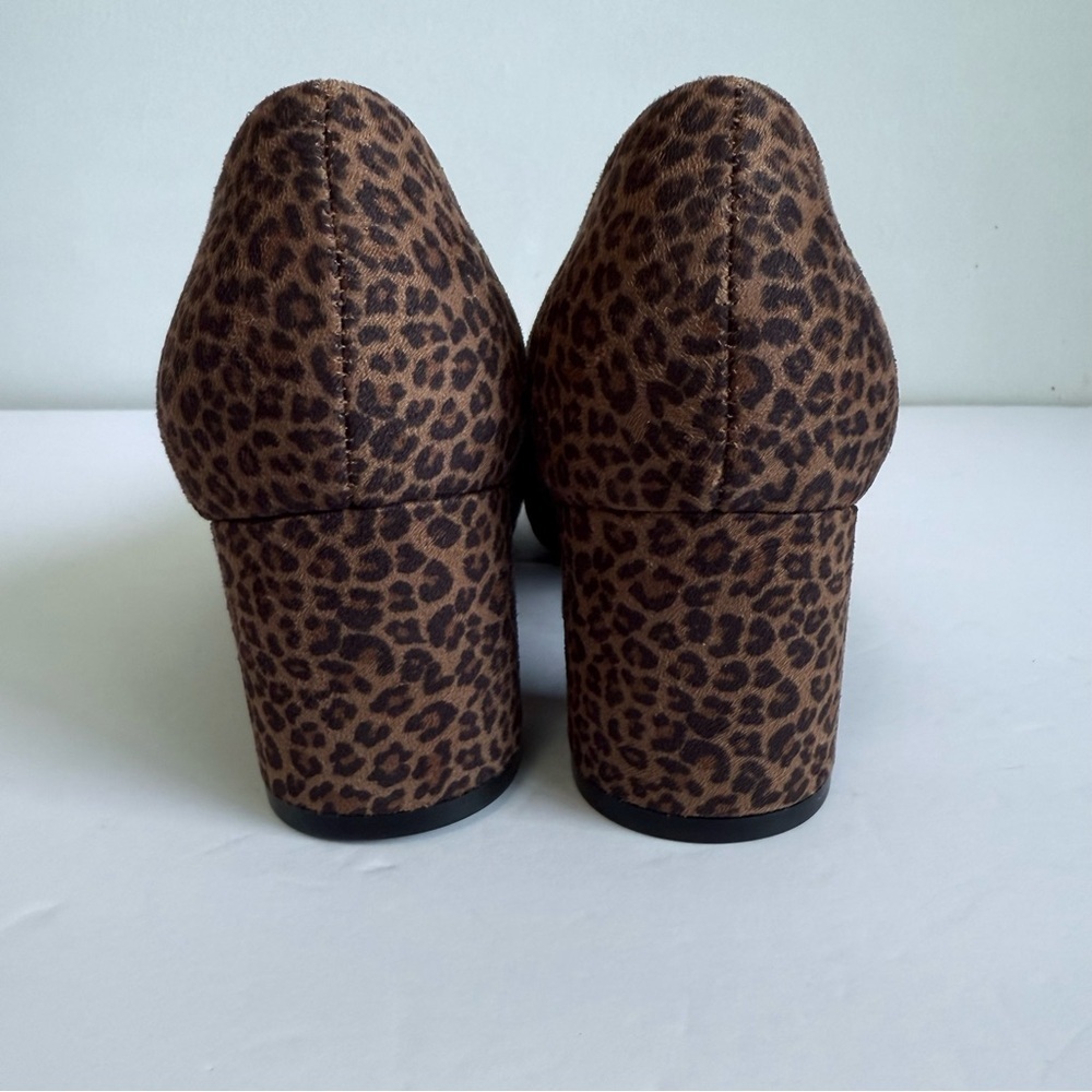 Aerosoles Women’s Leopard Print Block Heel Pumps Comfortable Round Toe - Picture 4 of 8